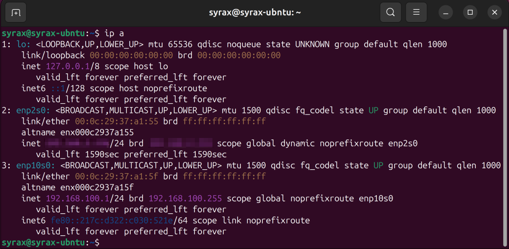 Ubuntu virtual machine in lab environment